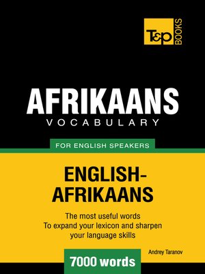 cover image of Afrikaans Vocabulary for English Speakers